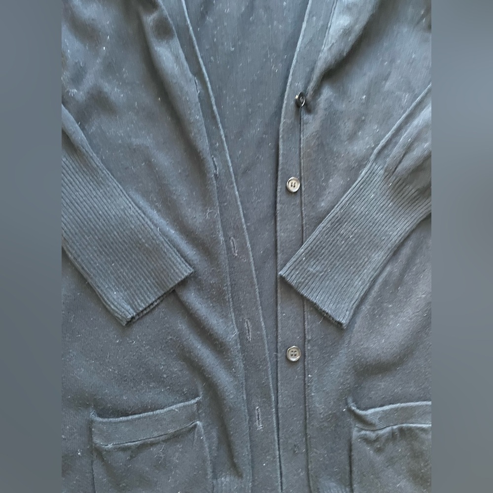 Zara Elegant Black Long Cardigan - Picture 3 of 8